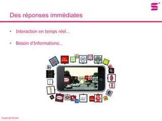 Des réponses immédiates

     • Interaction en temps réel…

     • Besoin d'Informations…




Superpink.be
 