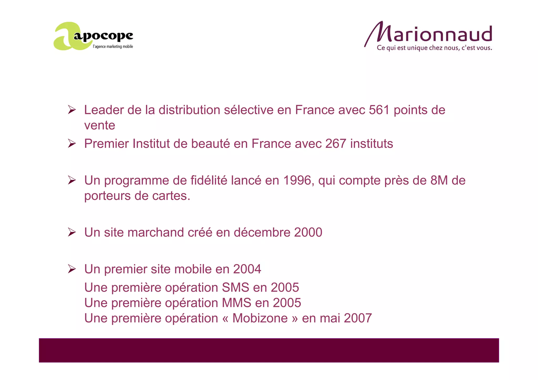 Marketing Mobile Marionnaud Apocope