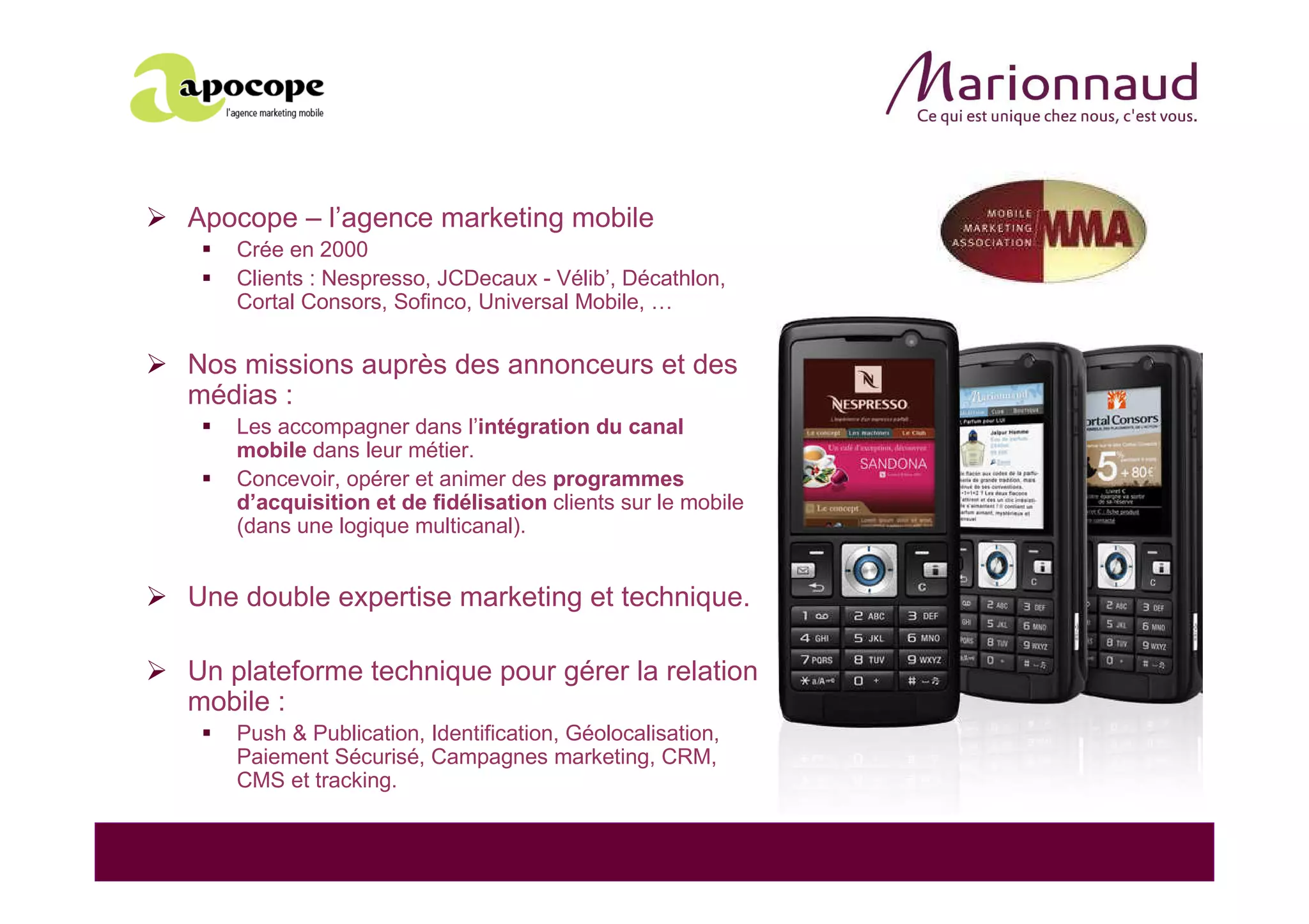 Marketing Mobile Marionnaud Apocope
