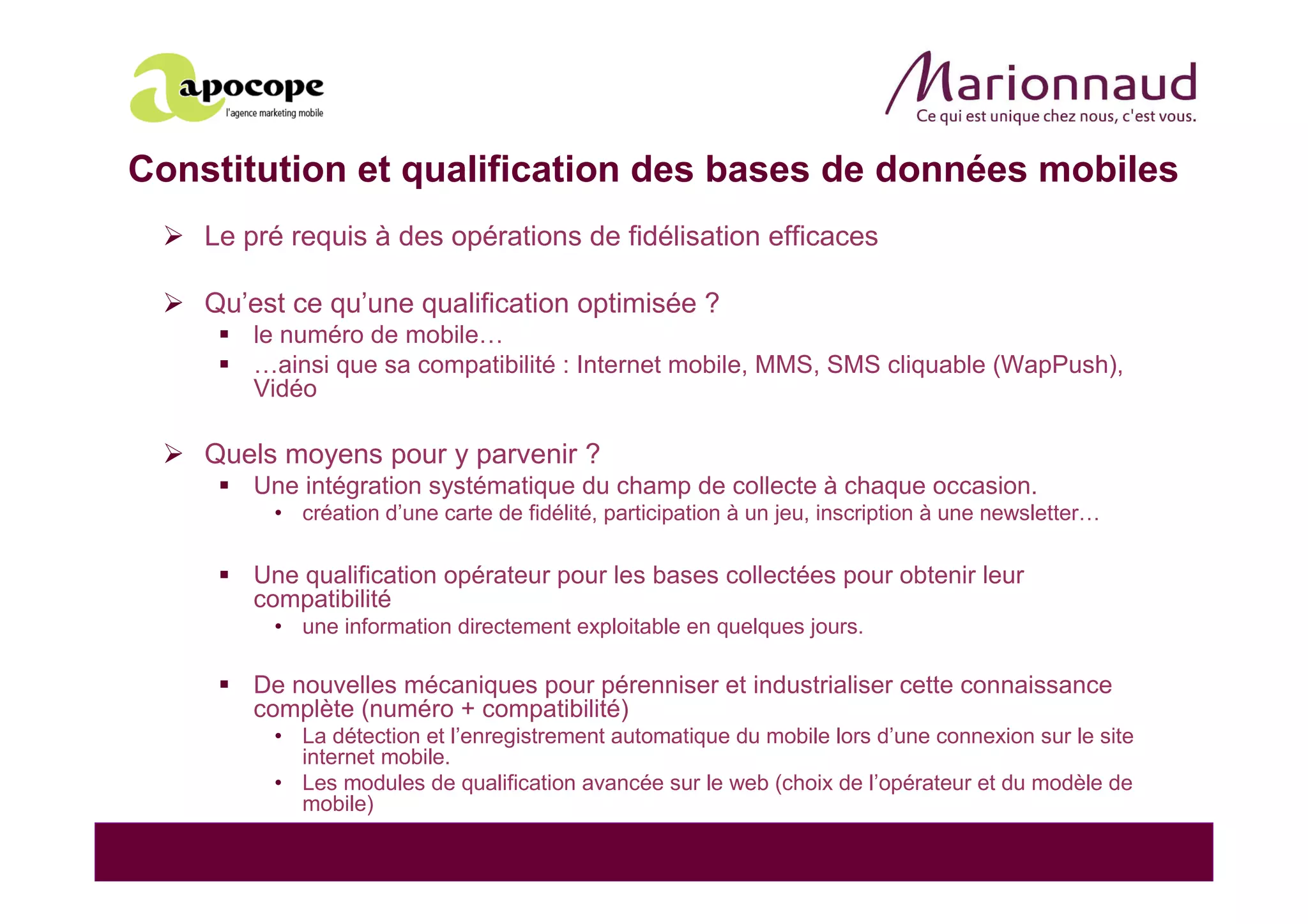 Marketing Mobile Marionnaud Apocope