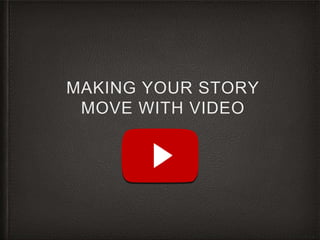 MAKING YOUR STORY
MOVE WITH VIDEO
 