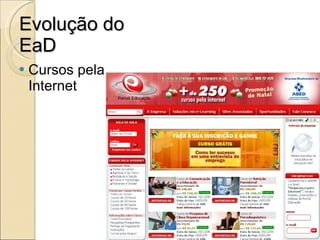 Evolução do EaD Cursos pela Internet 