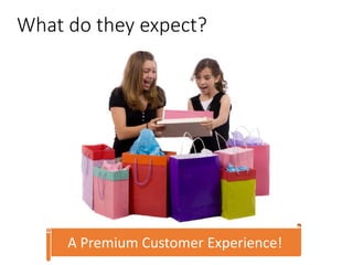 What do they expect?
A Premium Customer Experience!
 