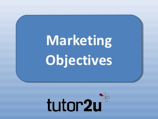 Marketing
Objectives
 