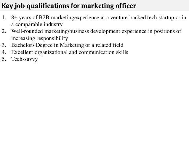 marketing officer job description