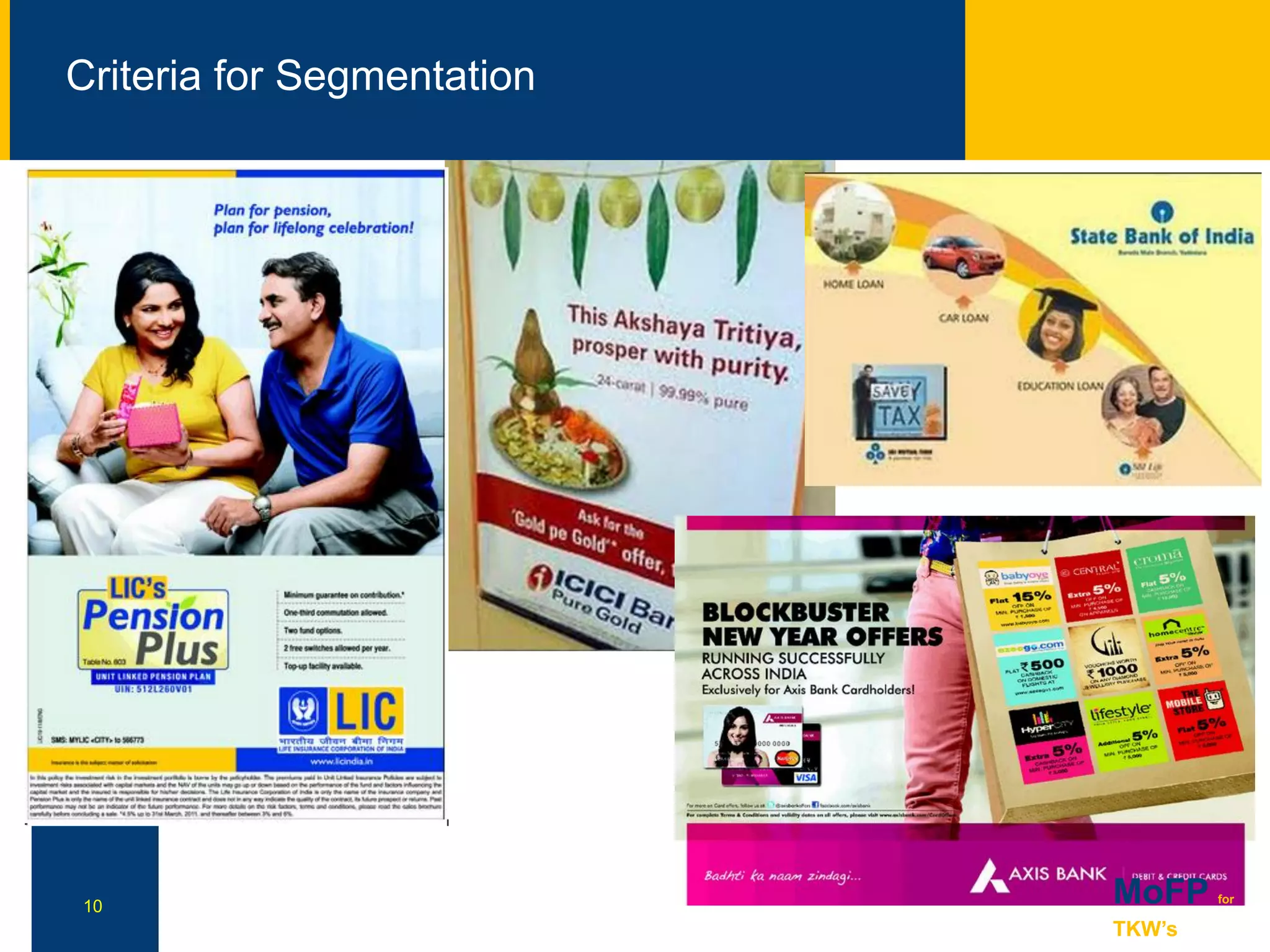 NN
Criteria for Segmentation
10 MoFP for
TKW’s
 