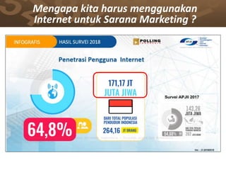 Mengapa kita harus menggunakan
Internet untuk Sarana Marketing ?
 