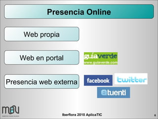 Presencia Online Web propia Web en portal Presencia web externa 