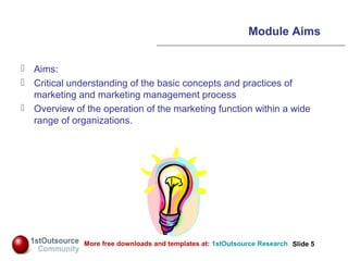 Slide: 5
Slide 5More free downloads and templates at: 1stOutsource Research
Module Aims
 Aims:
 Critical understanding o...