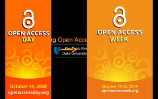 Marketing  Open Access  to Everyone Emma Cryer Duke University Medical Center Library Electronic Resources & Serials Manager 