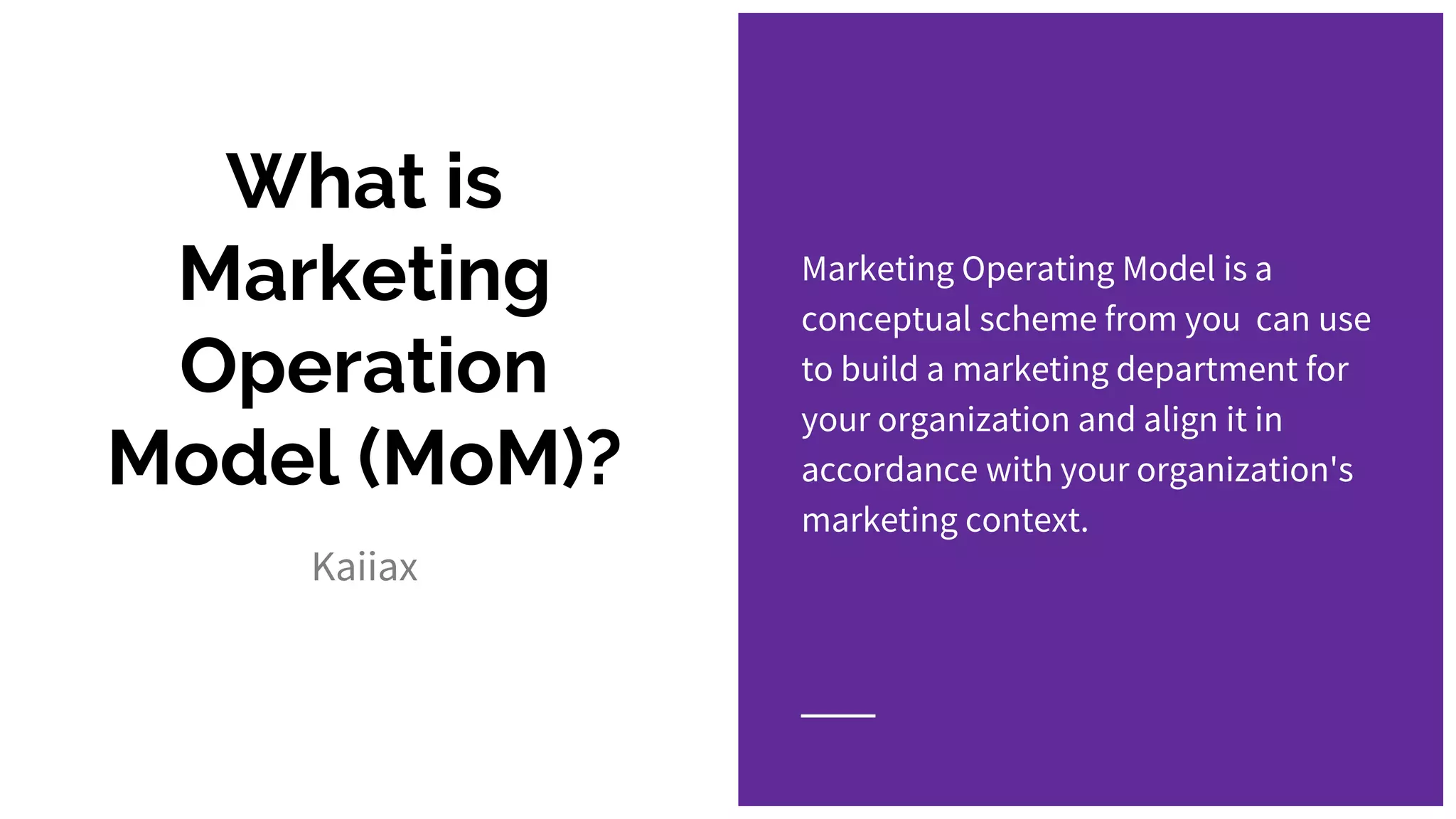 Marketing operating model - Kaiiax | PPT