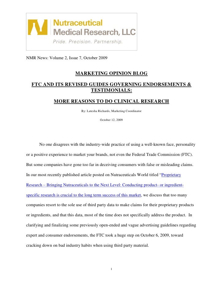 Marketing Opinion Blog Ftc Guides On Endorsements & Testimonials