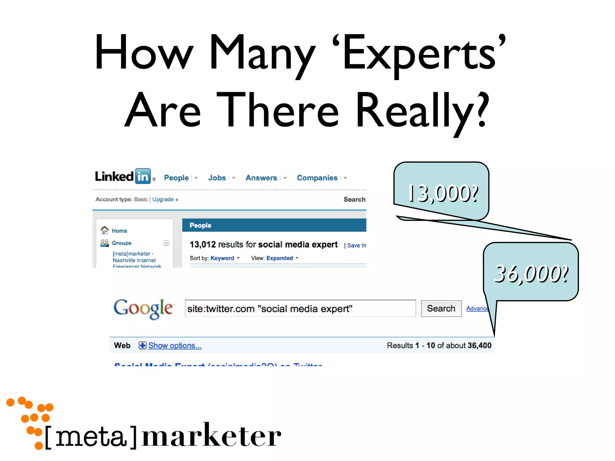 How Many ‘Experts’  Are There Really? 13,000? 36,000 ? 