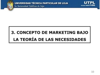 3. CONCEPTO DE MARKETING BAJO LA TEORÍA DE LAS NECESIDADES 