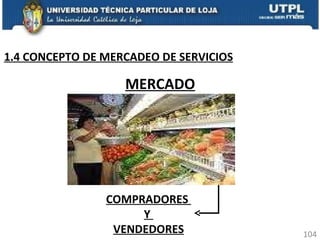 COMPRADORES  Y  VENDEDORES MERCADO 1.4 CONCEPTO DE MERCADEO DE SERVICIOS 