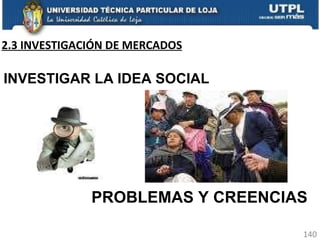 2.3 INVESTIGACIÓN DE MERCADOS INVESTIGAR LA IDEA SOCIAL PROBLEMAS Y CREENCIAS 