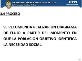 3.4 PROCESO SE RECOMIENDA REALIZAR UN DIAGRAMA DE FLUJO A PARTIR DEL MOMENTO EN QUE LA POBLACIÓN OBJETIVO IDENTIFICA LA NECESIDAD SOCIAL. 