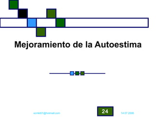 Mejoramiento de la Autoestima




    ecmkt01@hotmail.com   24   14.07.2006
 