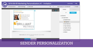 SENDER PERSONALIZATION
 