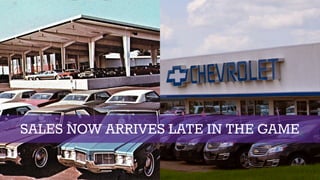 SALES NOW ARRIVES LATE IN THE GAME
 