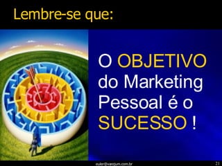 O  OBJETIVO  do Marketing Pessoal é o  SUCESSO  ! Lembre-se que: 