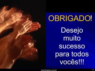 Desejo muito sucesso para todos vocês!!! OBRIGADO !   