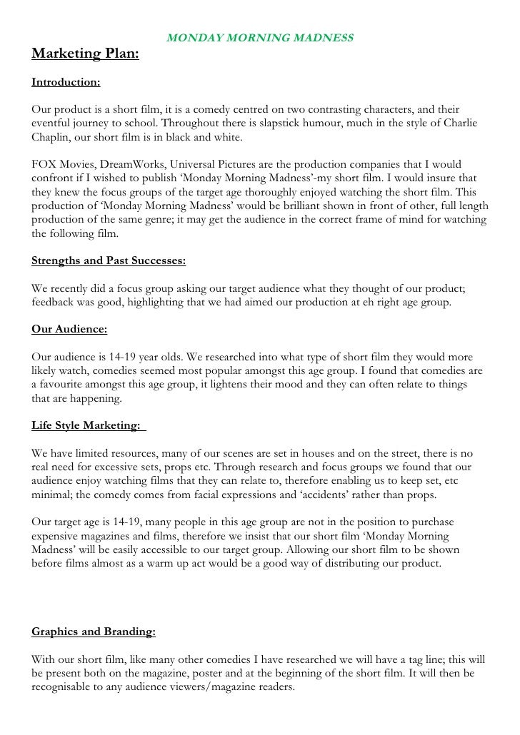 Film business plan executive summary image