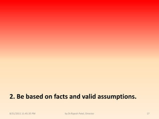 9/14/2010 8:04:28 PMby Dr.Rajesh Patel, Director172. Be based on facts and valid assumptions.