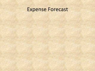 Expense Forecast
 