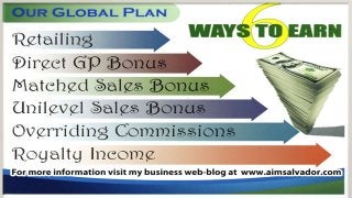 aim global Marketing plan (6 ways to earn)