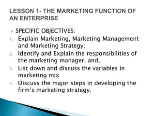 MARKETING: Function, Guide and Example | PPTX