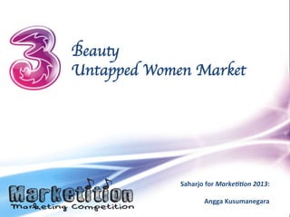 Saharjo	
  for	
  Marke&&on	
  2013:	
  
	
  
Angga	
  Kusumanegara	
  
Beauty 	

Untapped Women Market	

 