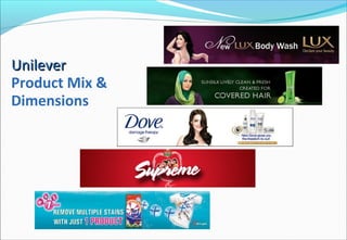 UnileverUnilever
Product Mix &
Dimensions
 