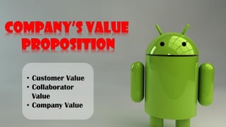 • Customer Value
• Collaborator
Value
• Company Value
 