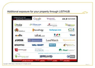 Additional exposure for your property through LISTHUB Page  