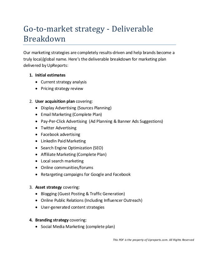 marketing deliverables