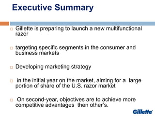 Marketing Plan For Gillete Combo Razor Ppsx