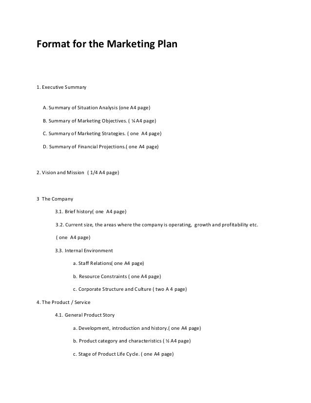 marketing plan outlines examples