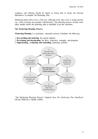 Marketing Plan Group Assignment 2014 | DOCX