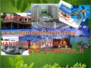 7. Jimon Business Community CenterPensyaratan & Hak “Spesial” sebagai ‘Mobile Jimon Products Stokis’:Harusposisi DIAMONDBeliProduk-Produk JIMON & “Membership”(Starter Kit/Kartu Member) senilai = RP10.000.000Menikmati “Handling Fee” 6% x PV dariBelianProduk“Menginduk Pada JBCC di Setiap Provinsi** Syarat & ketentuan berlaku