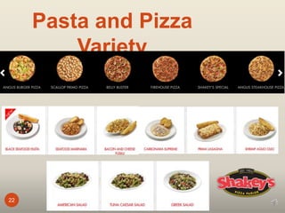 22
Pasta and Pizza
Variety
 