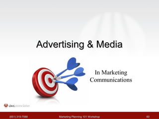 AAddvveerrttiissiinngg && MMeeddiiaa 
In Marketing 
Communications 
((665511)) 331155--77558888 MMaarrkkeettiinngg PPllaannnniinngg 110011 WWoorrkksshhoopp 6600 
 