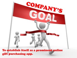 To establish itself as a prominent online
gift purchasing app.
 
