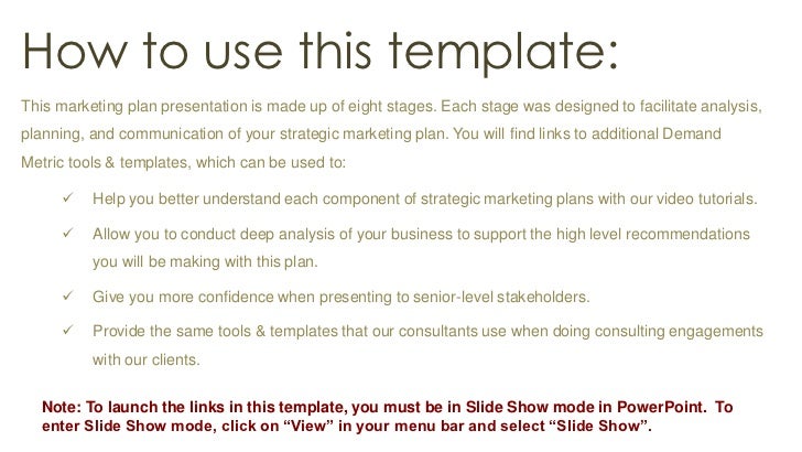 marketing plan presentation template