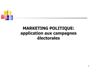 MARKETING POLITIQUE: application aux campagnes électorales 