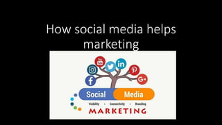 How social media helps
marketing
 