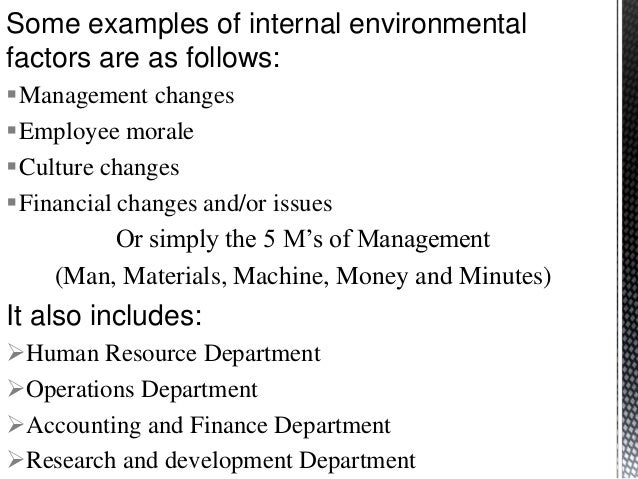 internal and external factors of management