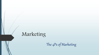 Marketing
The 4Ps of Marketing
 