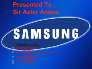 Presented To :
Sir Azfar Abassi
Presented By :
Sohail Khan (Bs-Economics)
1427-314014
Muhammad Abdullah Asrar Mirza (Bs-Economics)
1427-314005
Mobeen Mir (Bs-Economics)
1427-314001
Fatima (Bs-psychology)
1427-115109
 