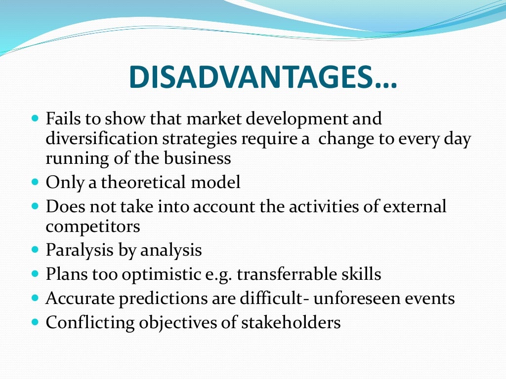 Ansoff's Product Market Expansion Grid
